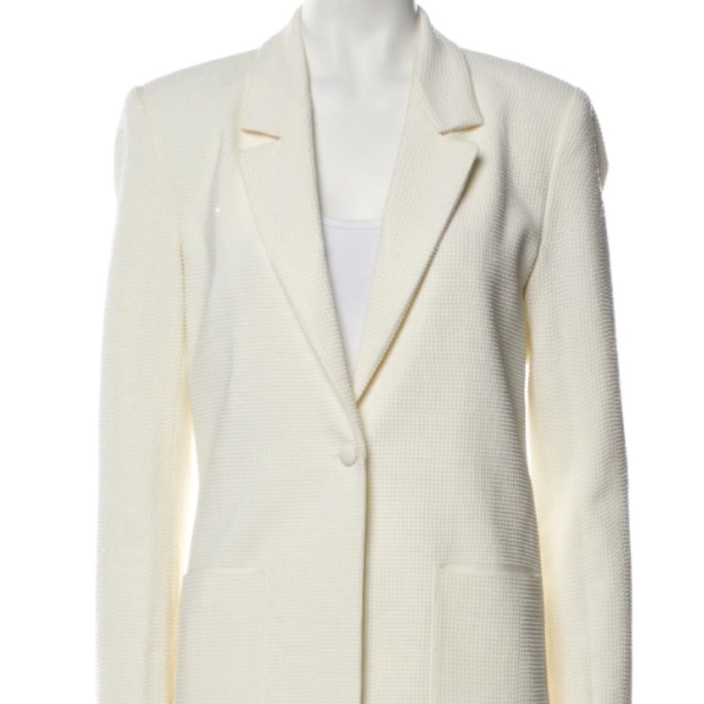 WHITE RTA EMBELLISHED BEADED BLAZER XS